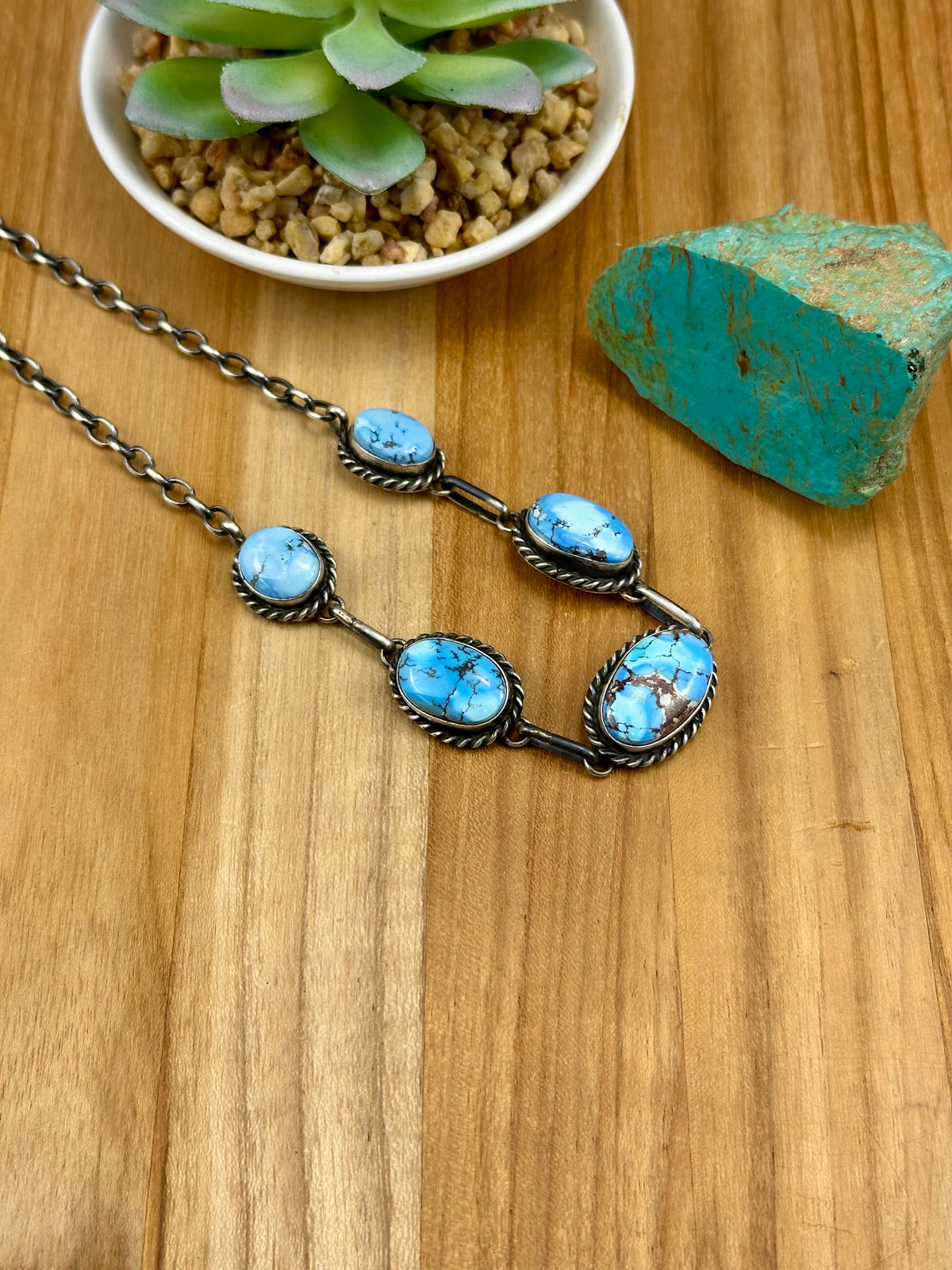 5 Stone Golden Hills Turquoise Choker