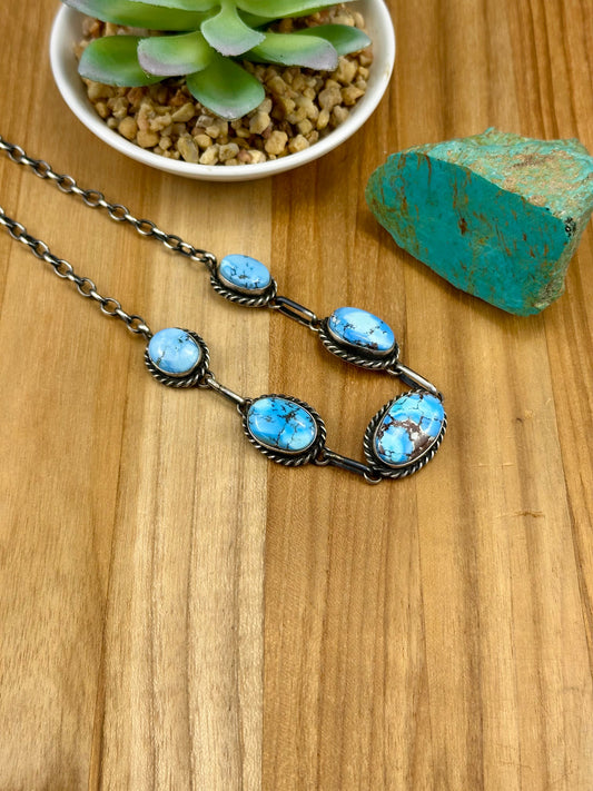 5 Stone Golden Hills Turquoise Choker