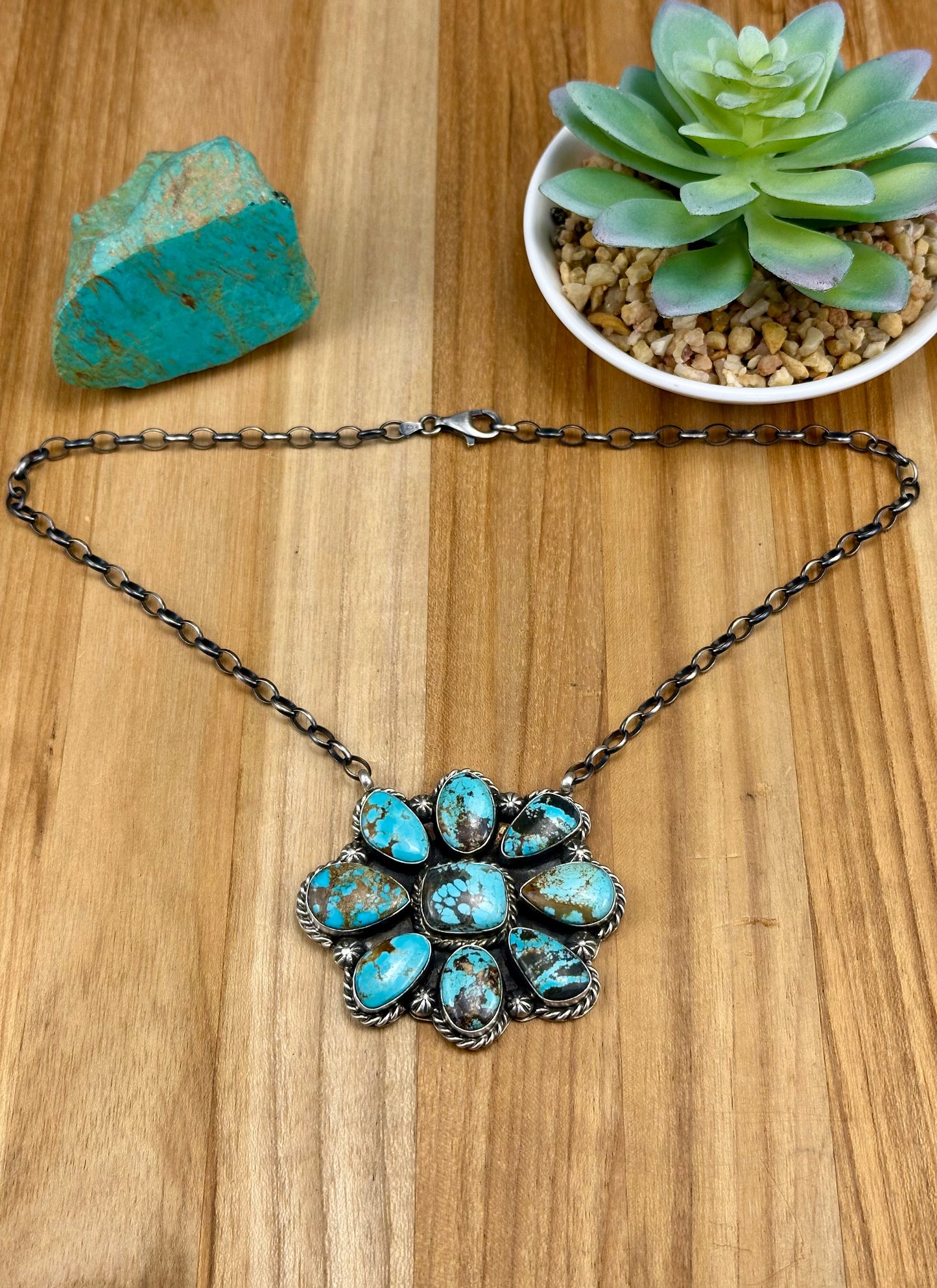#8 Turquoise Cluster Necklace