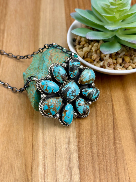 #8 Turquoise Cluster Necklace