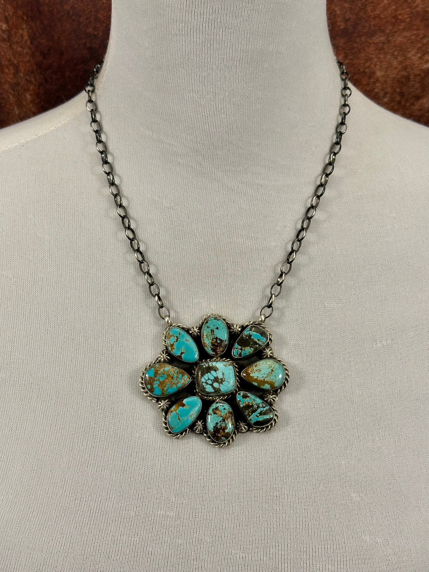 #8 Turquoise Cluster Necklace