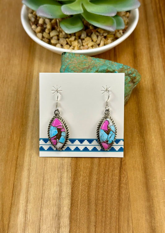 Cotton Candy Oval Dangle Earrings