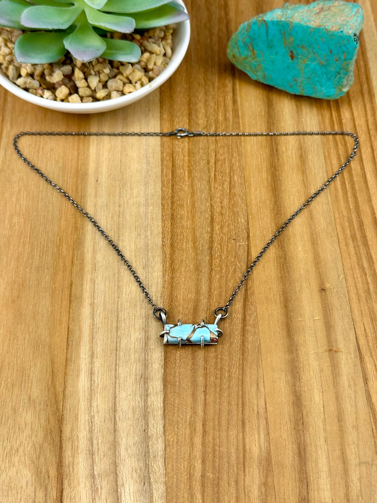 Cotton Candy Sterling Waterproof Bar Necklace