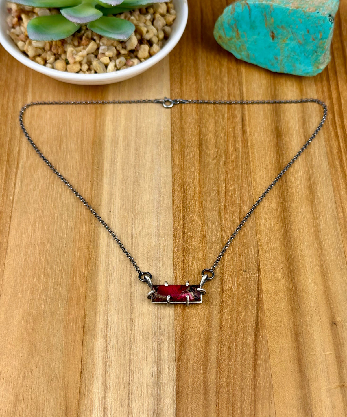 Dahlia Rose Sterling Waterproof Bar Necklace