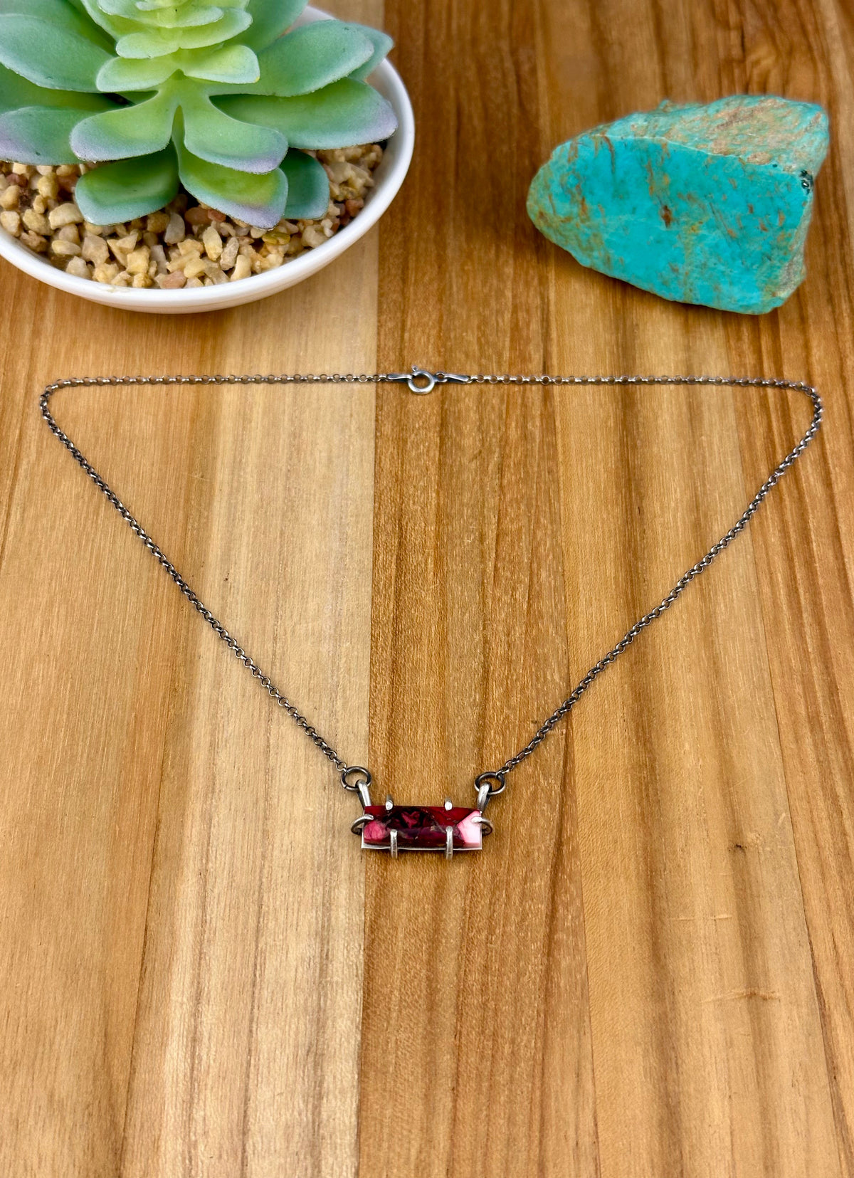 Dahlia Rose Sterling Waterproof Bar Necklace