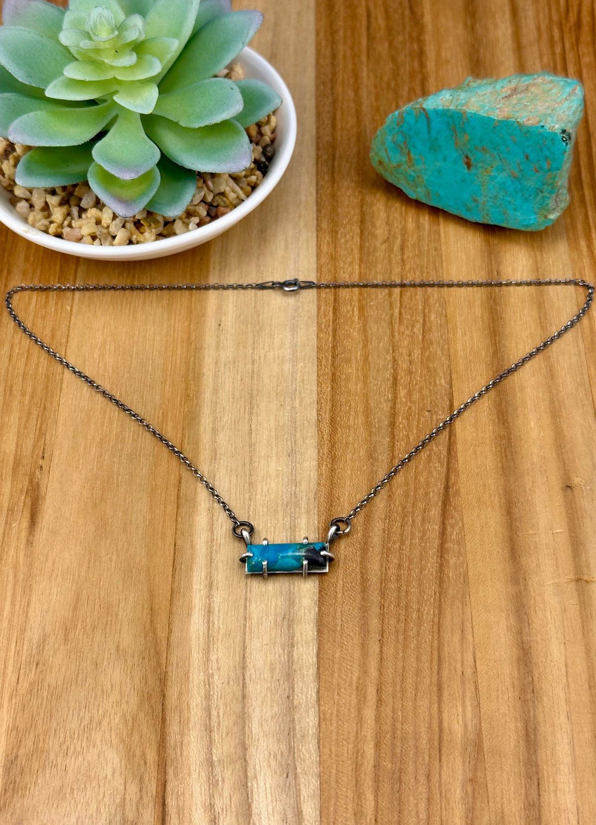 Kingman Turquoise Sterling Waterproof Necklace