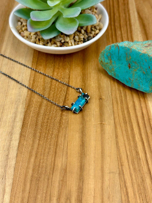 Kingman Turquoise Sterling Waterproof Necklace