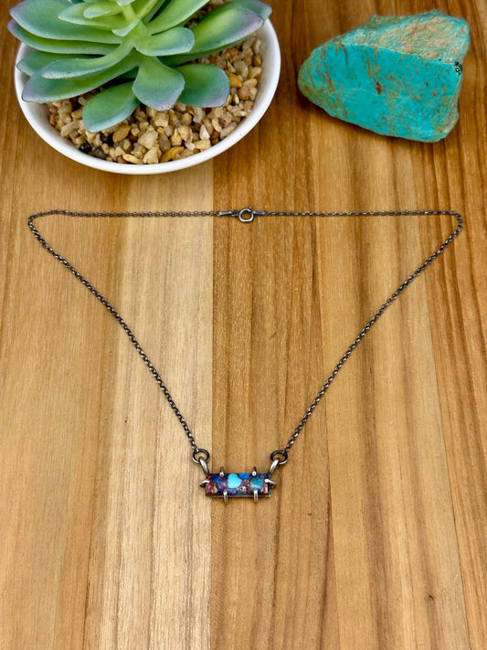 Purple Dahlia Sterling Waterproof Necklace