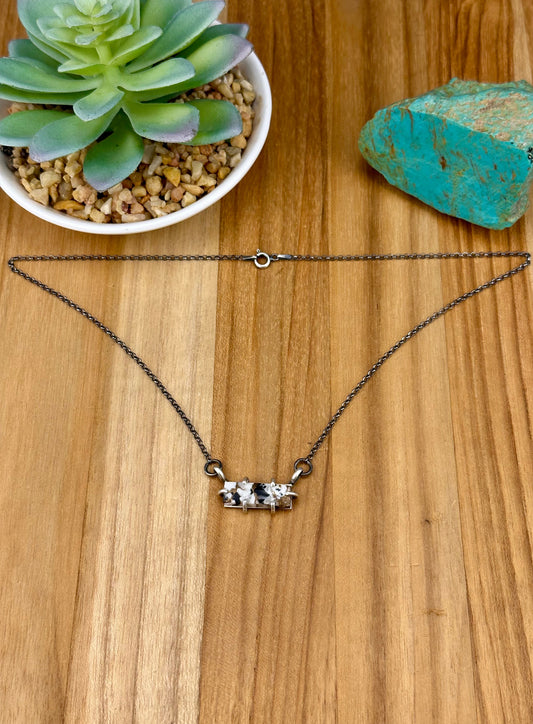 White Buffalo Crush Sterling Waterproof Bar Necklace