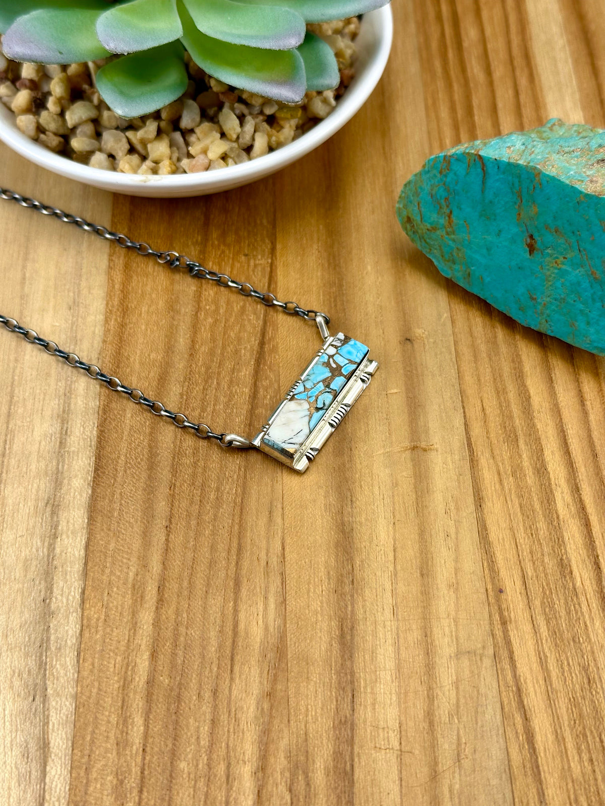 Cotton Candy Bar Sterling Necklace