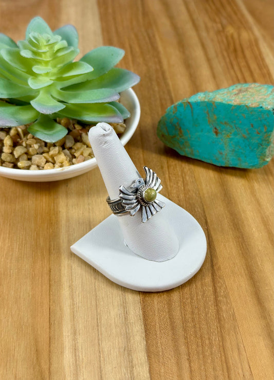 Kingman Turquoise Sterling Thunderbird Ring