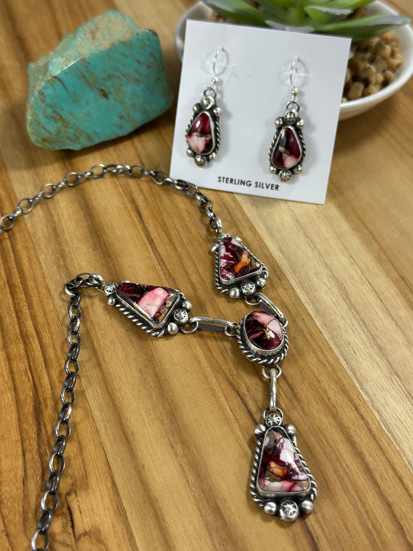 Dahlia Rose Sterling Silver Lariat Set