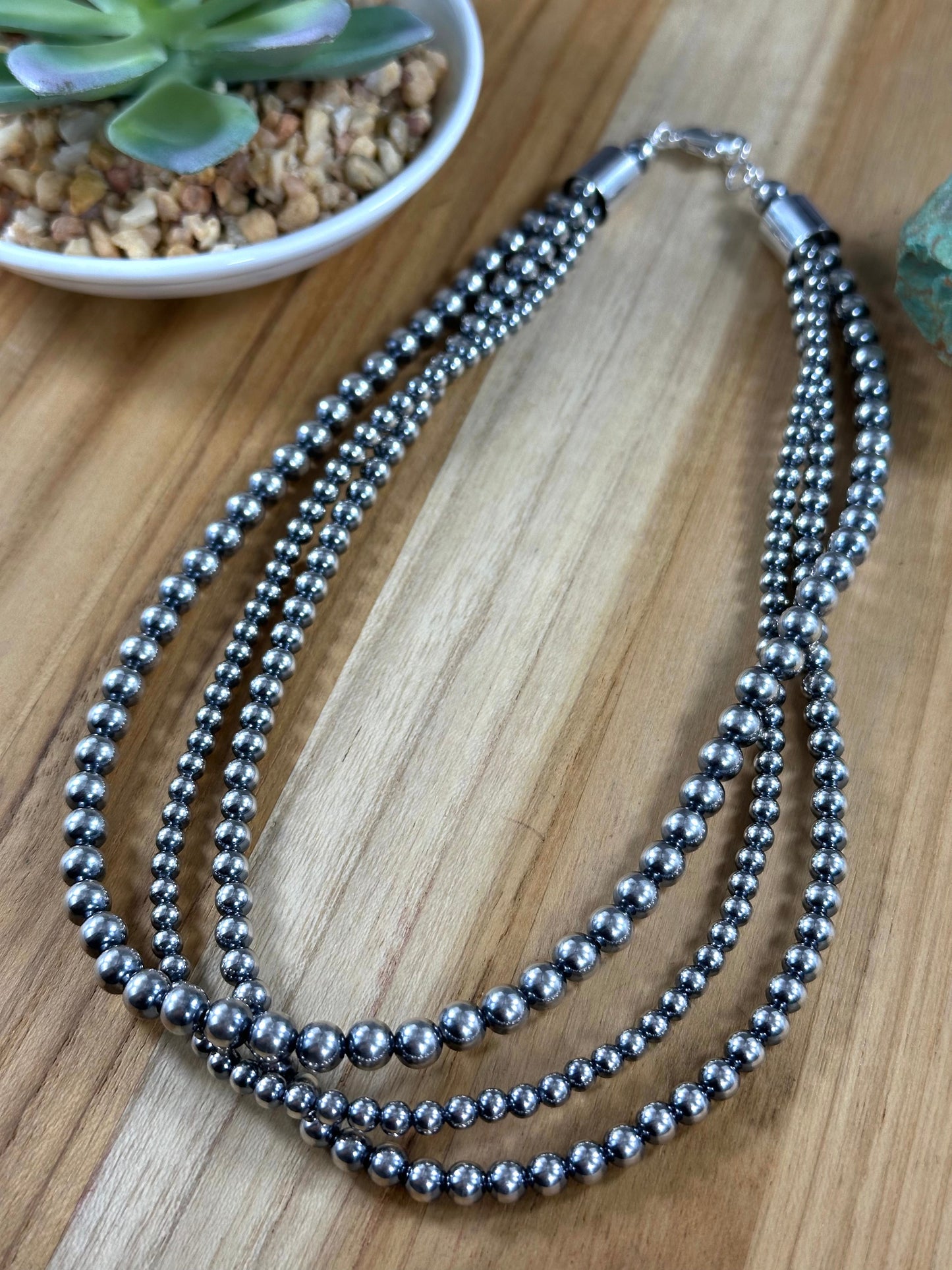16" 3 Strand Sterling Pearls