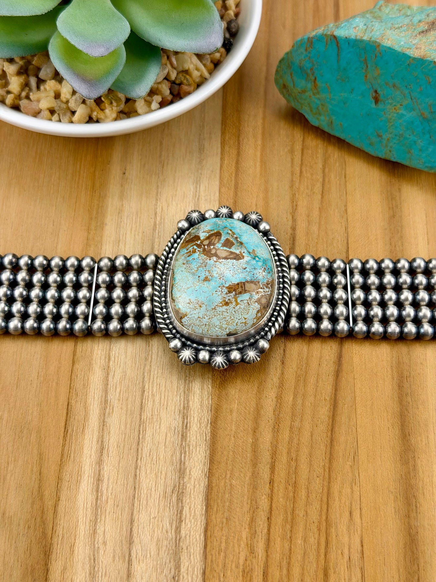 Royston Turquoise Multi Strand Pearl Choker