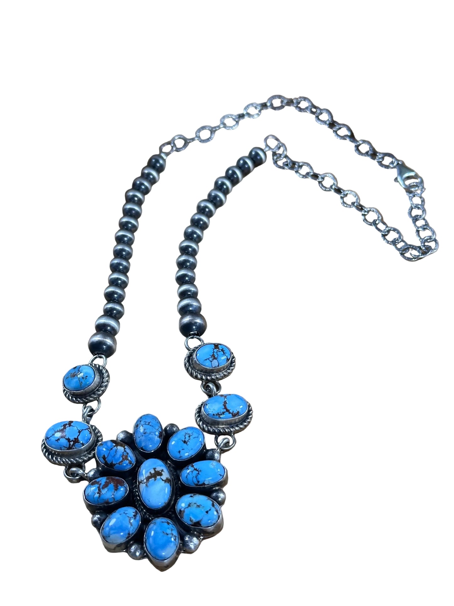 Golden Hills and Silver Pearls Cluster Choker