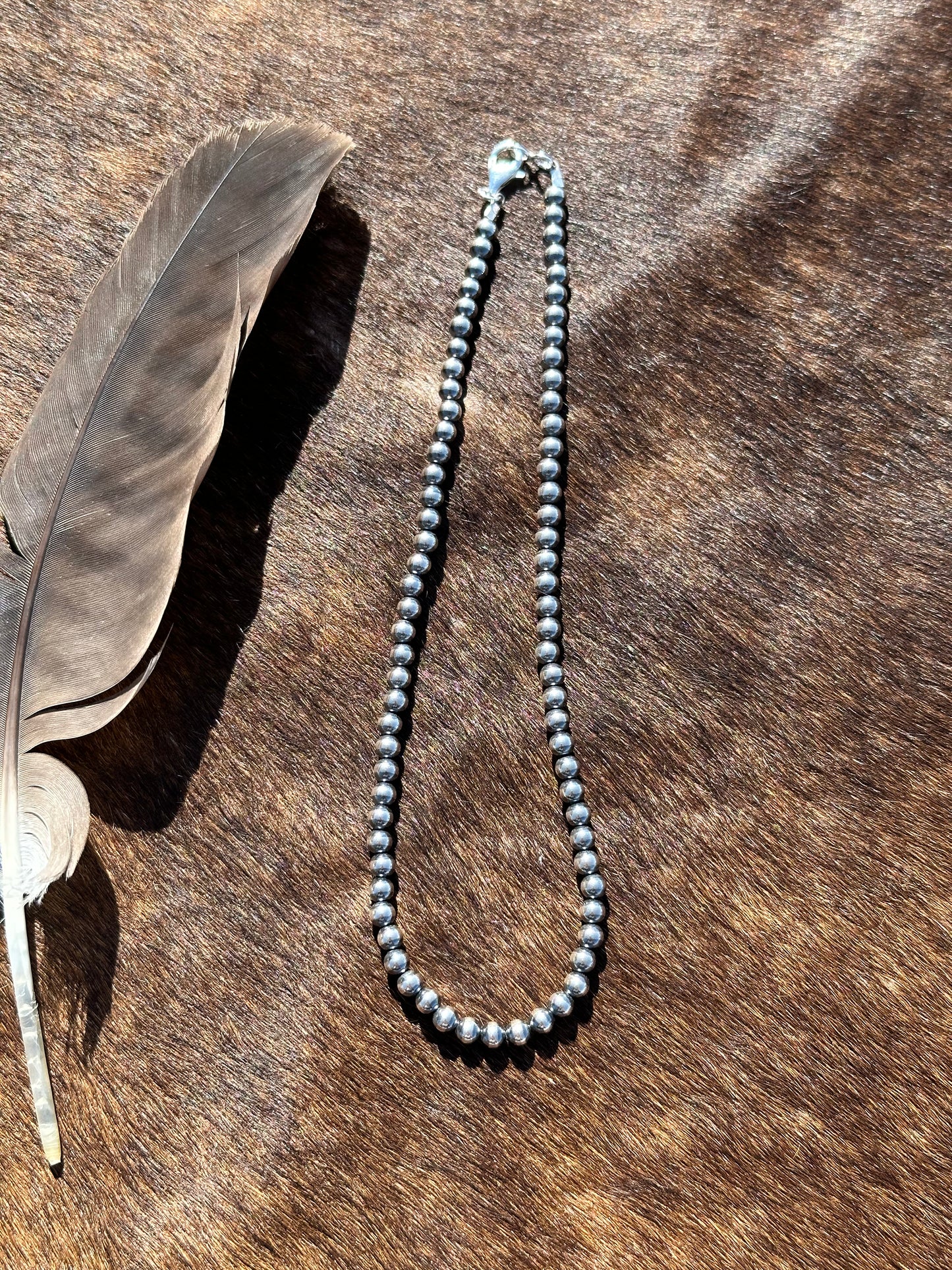 16" 4MM Silver Pearl Necklace
