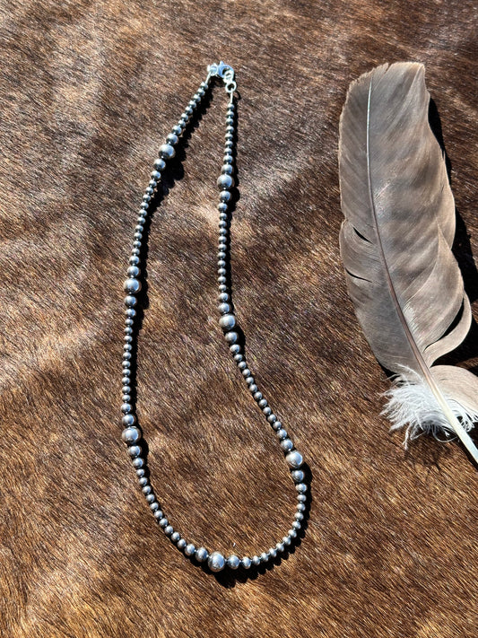 18" 4-8mm Varied Silver Pearl Necklace