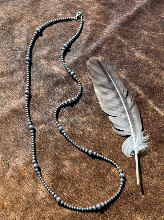 36" 4-8mm Varied Silver Pearl Necklace