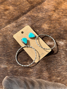 Kingman Turquoise Hoop Earrings