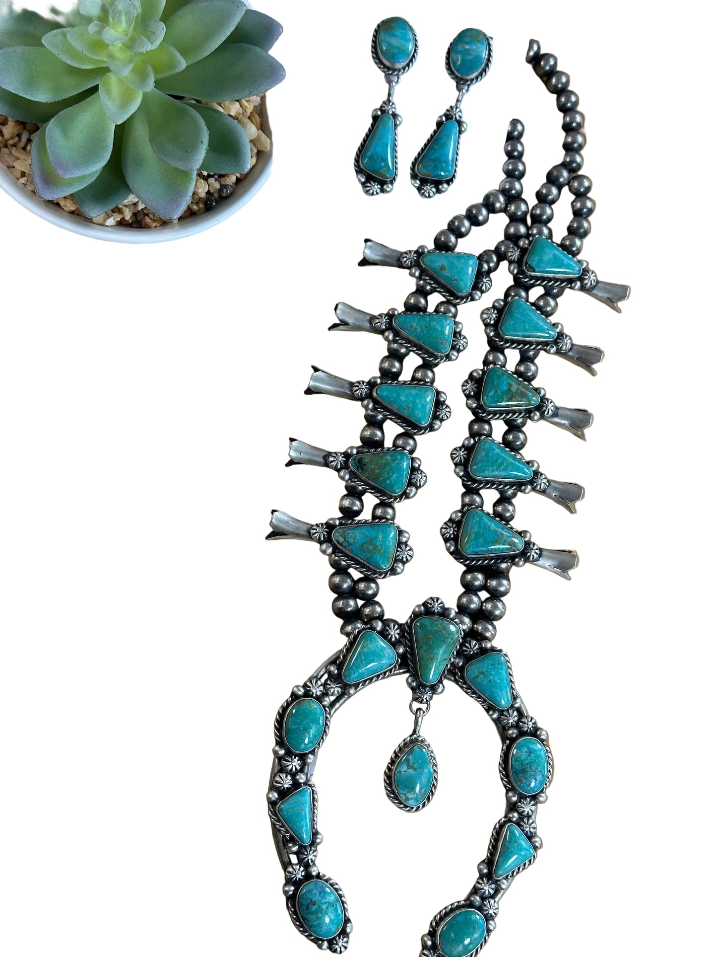 Kingman Turquoise Squash Necklace