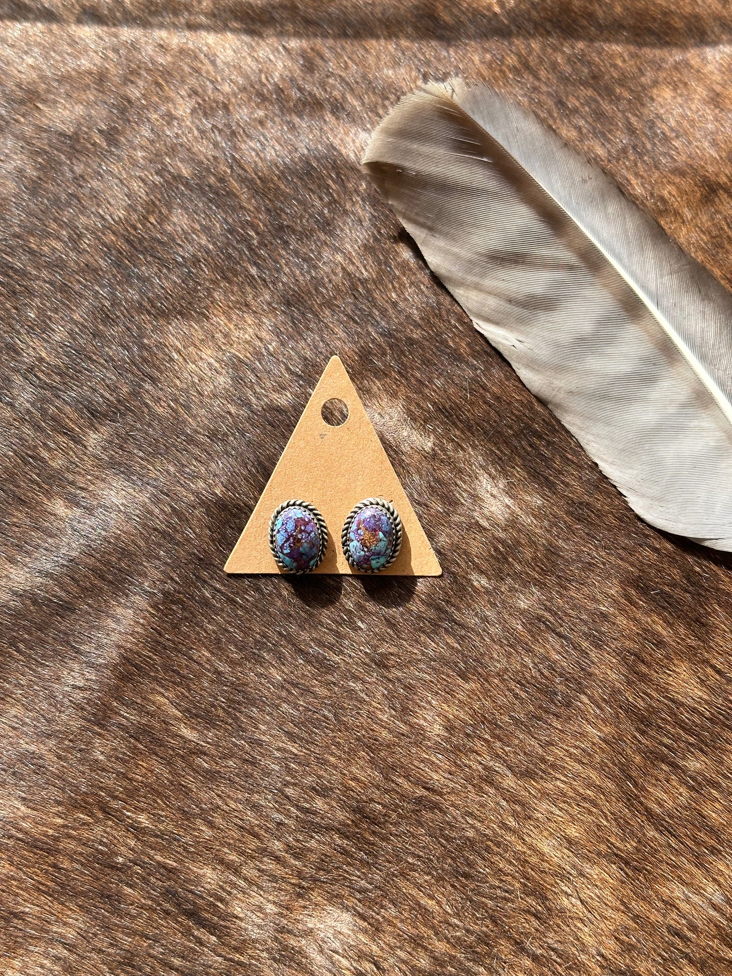 Dahlia Oval Stud Earrings