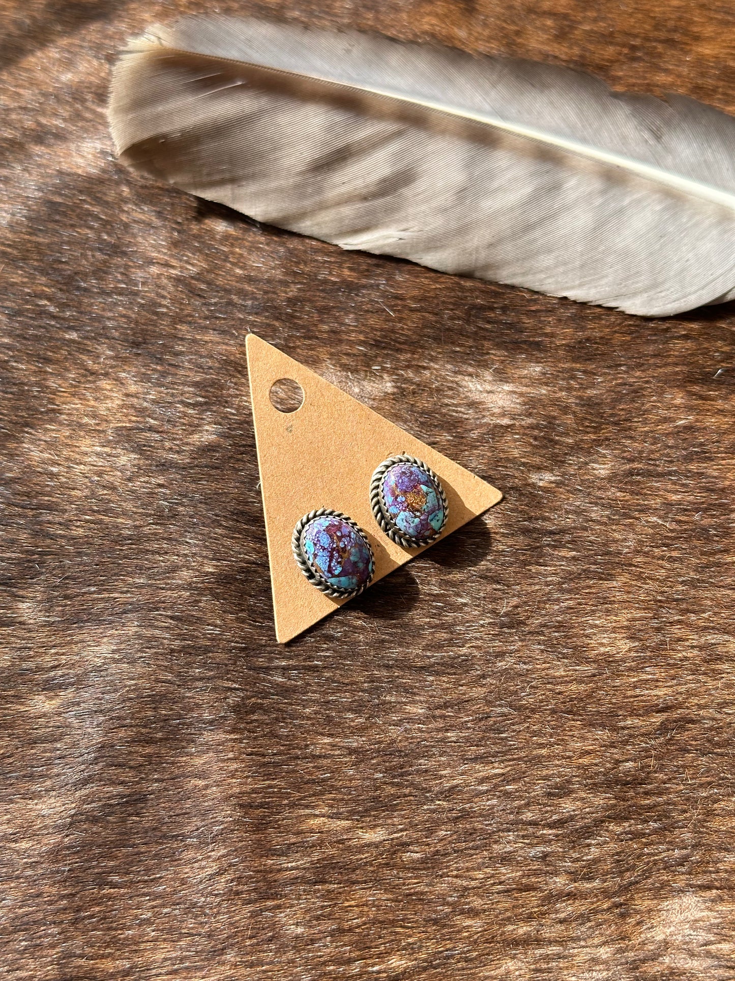 Dahlia Oval Stud Earrings