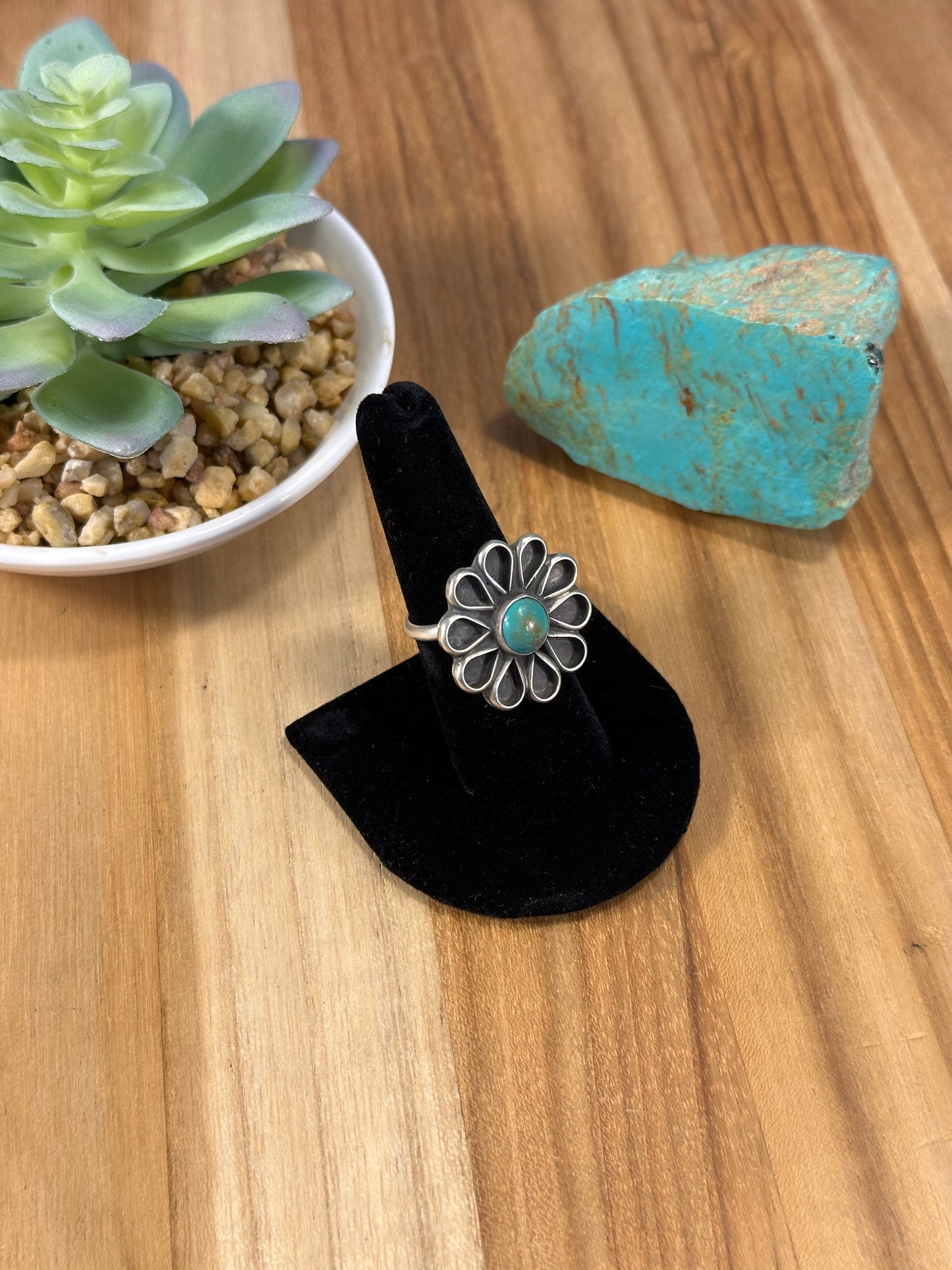 Kingman Flower Sterling Silver Rings