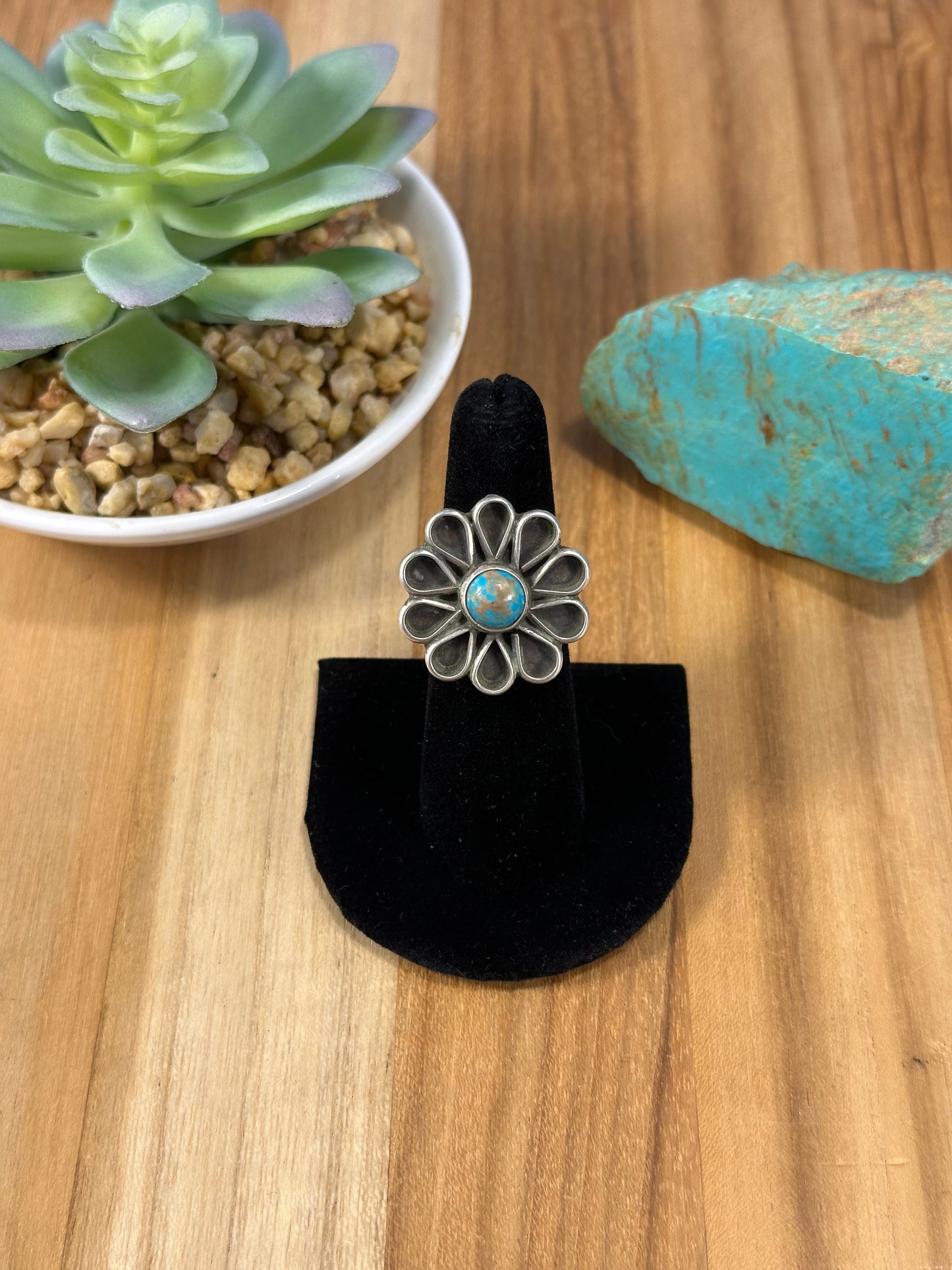 Kingman Flower Sterling Silver Rings