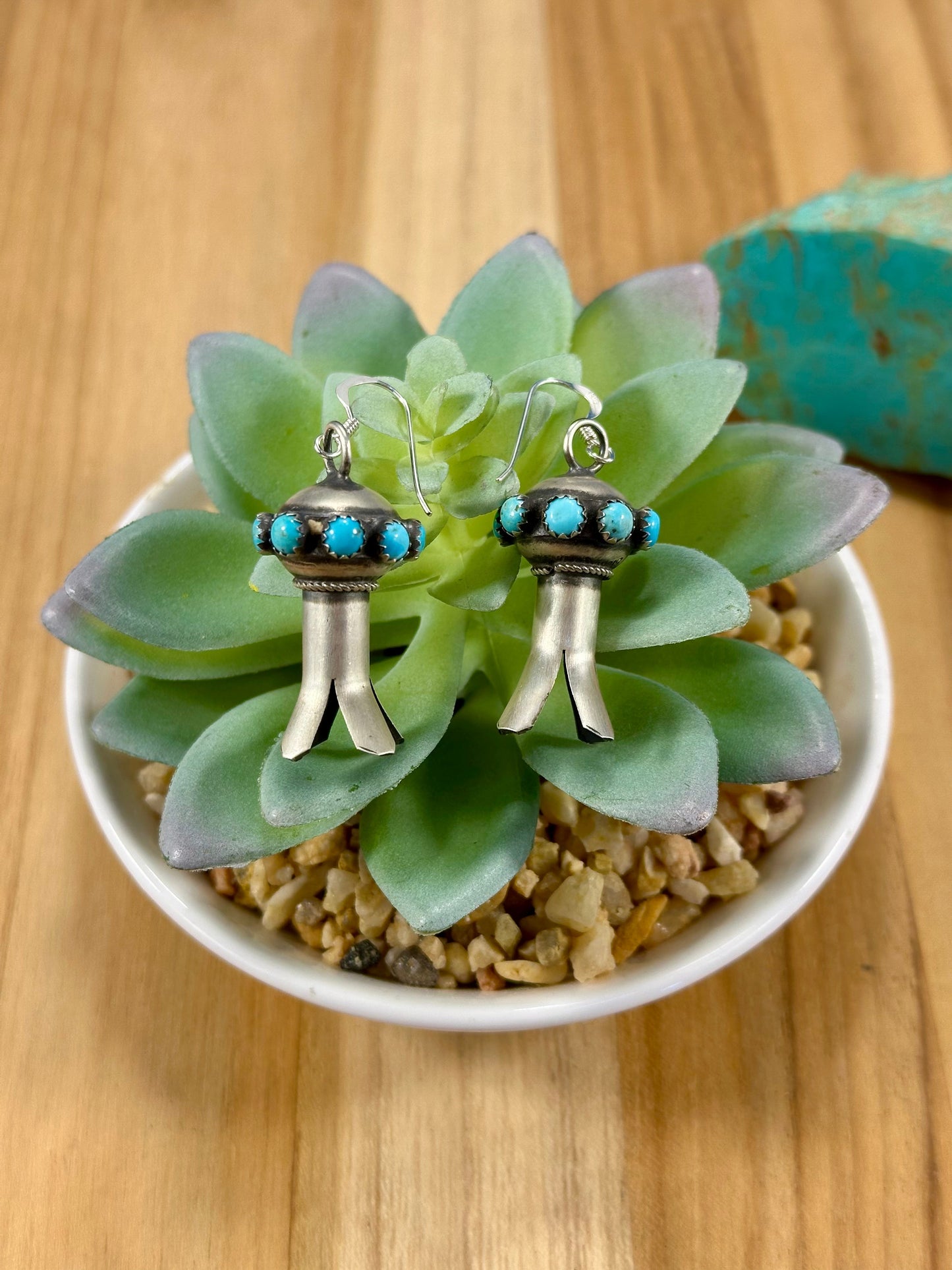 Kingman & Orange Spiny Sterling Blossom Earrings