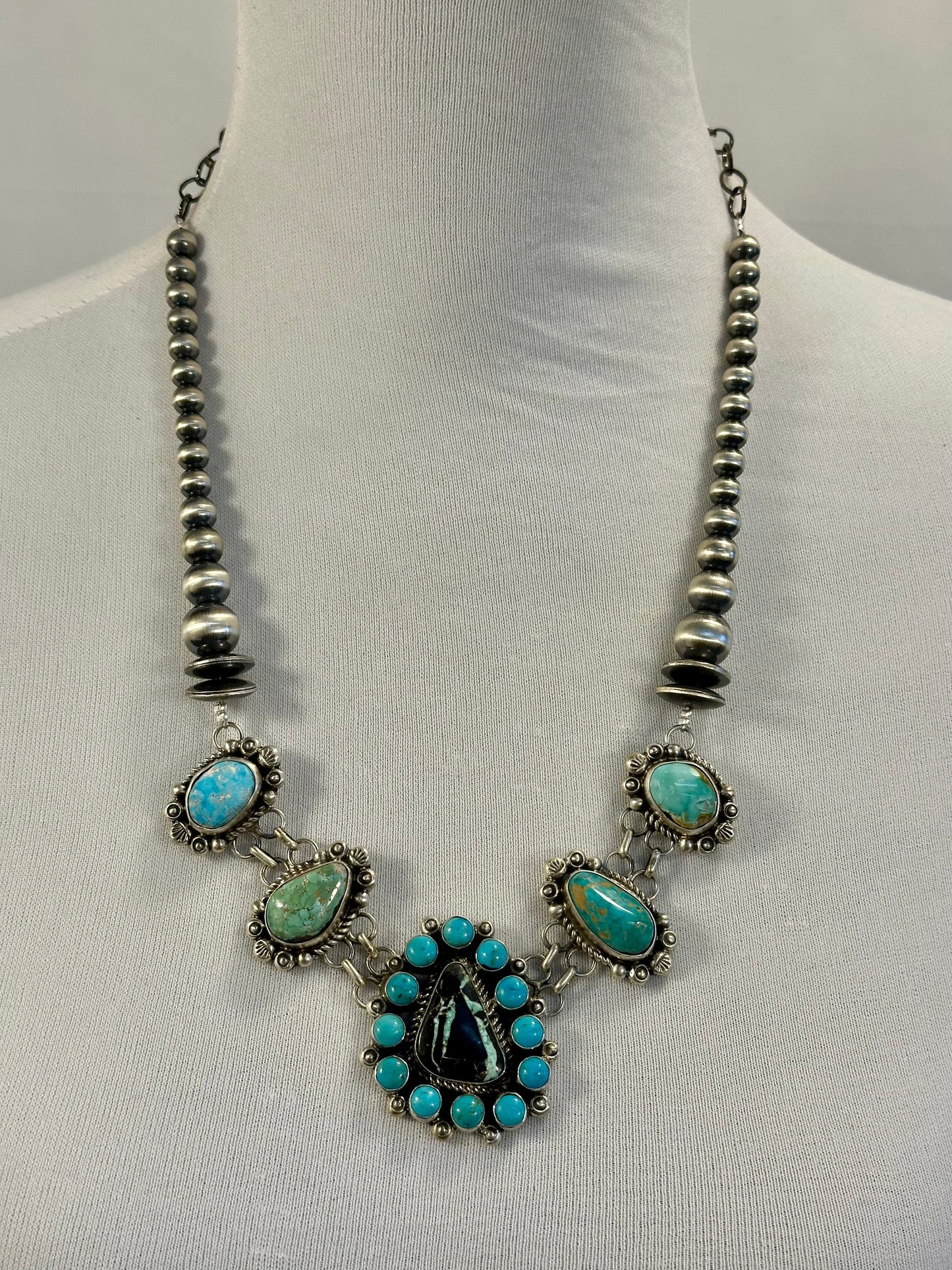 Black Jack & Royston Cluster Choker Necklace