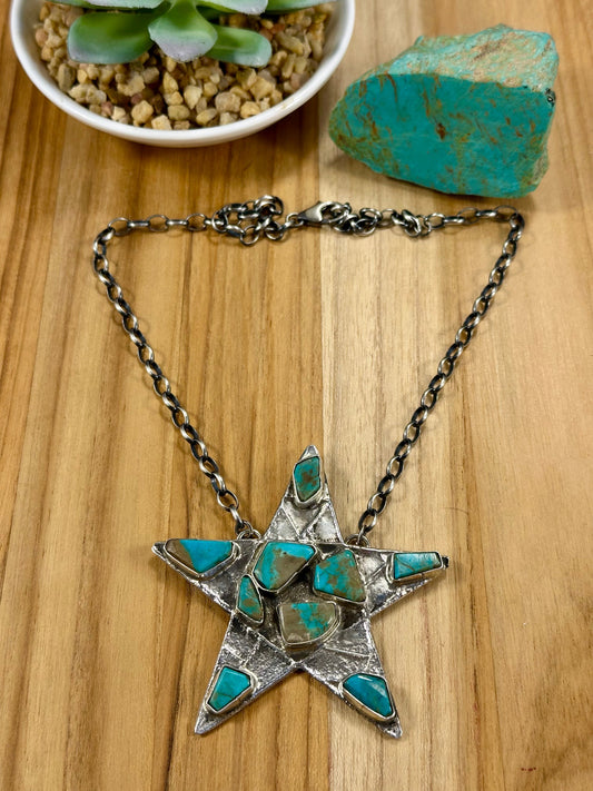 Kingman Turquoise Star Necklace
