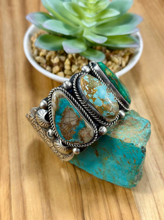 Royston 3 Stone Sterling Silver Cuff