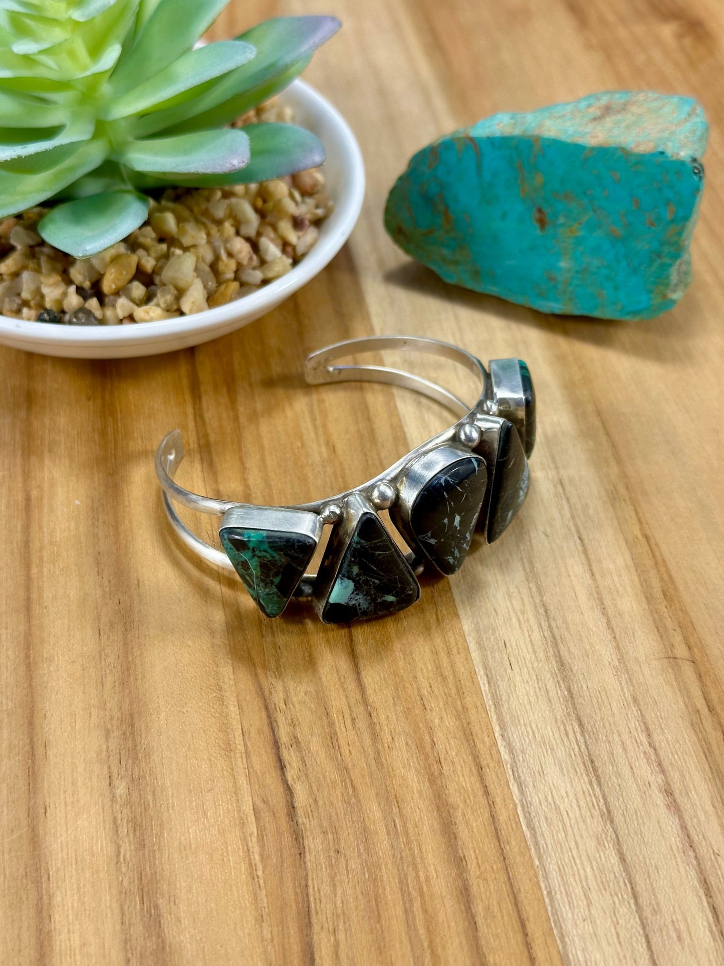 Black Jack 5 Stone Cuff Bracelet