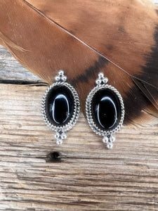 Black Onyx stud Earrings