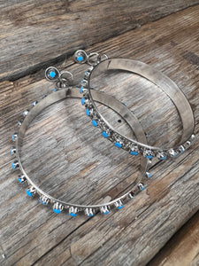 Turquoise Dot Hoops