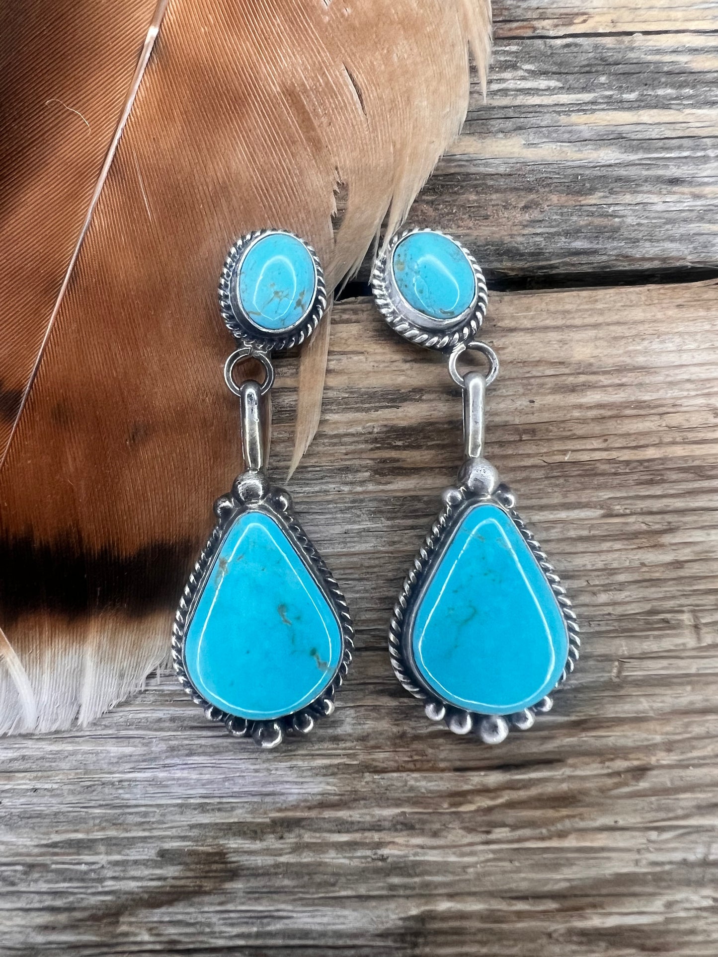 2 Stone Kingman Link Earrings