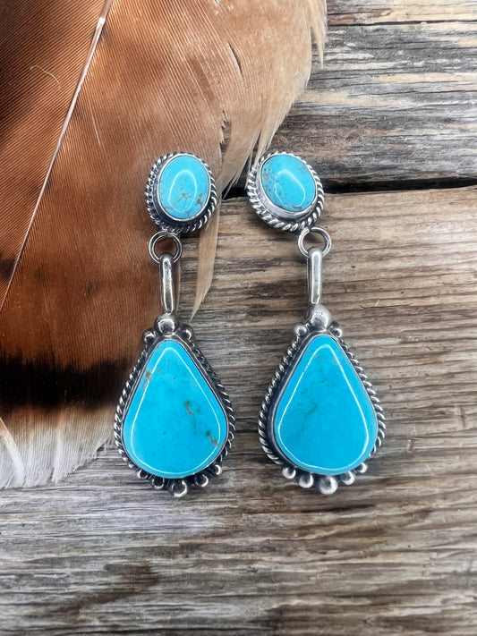 2 Stone Kingman Link Earrings