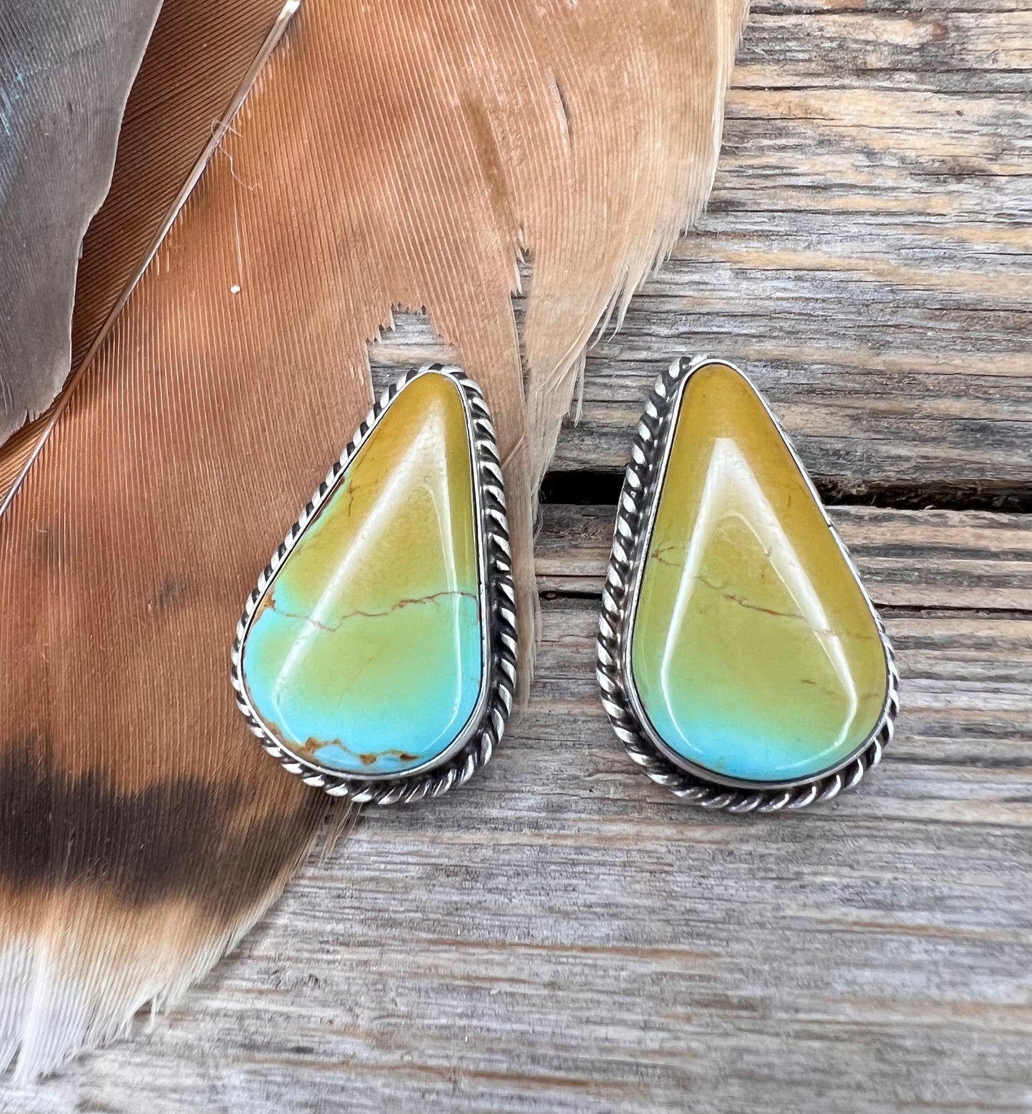 Turquoise Triangle Shaded Earrings