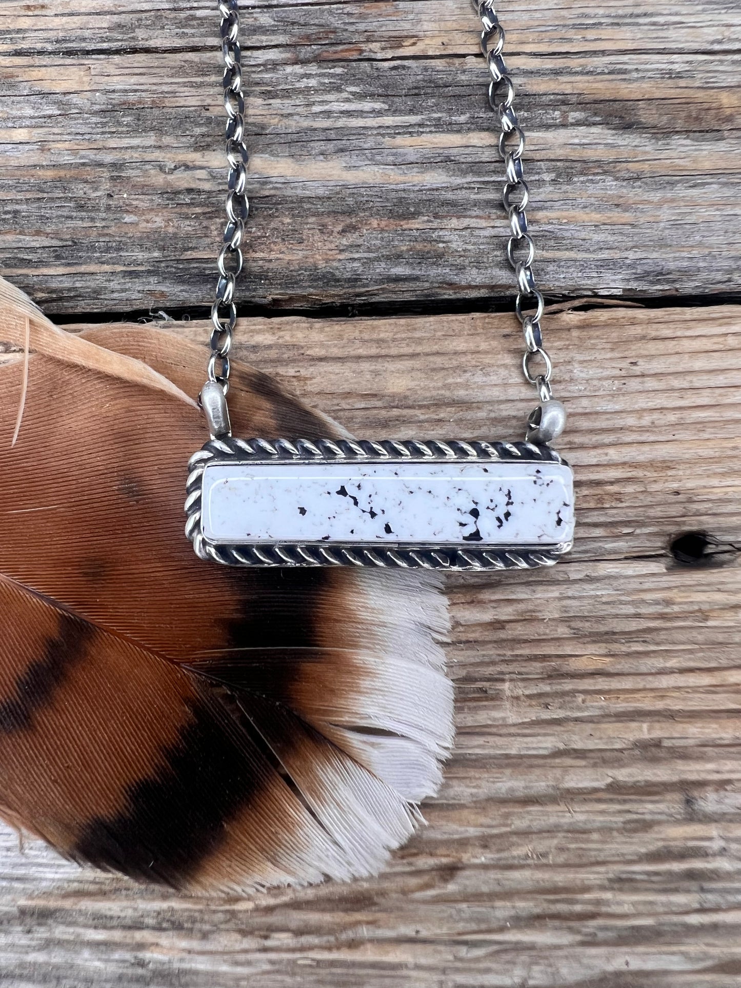 White Buffalo Bar Necklace