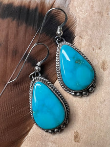 Kingman Turquoise teardrop Earrings