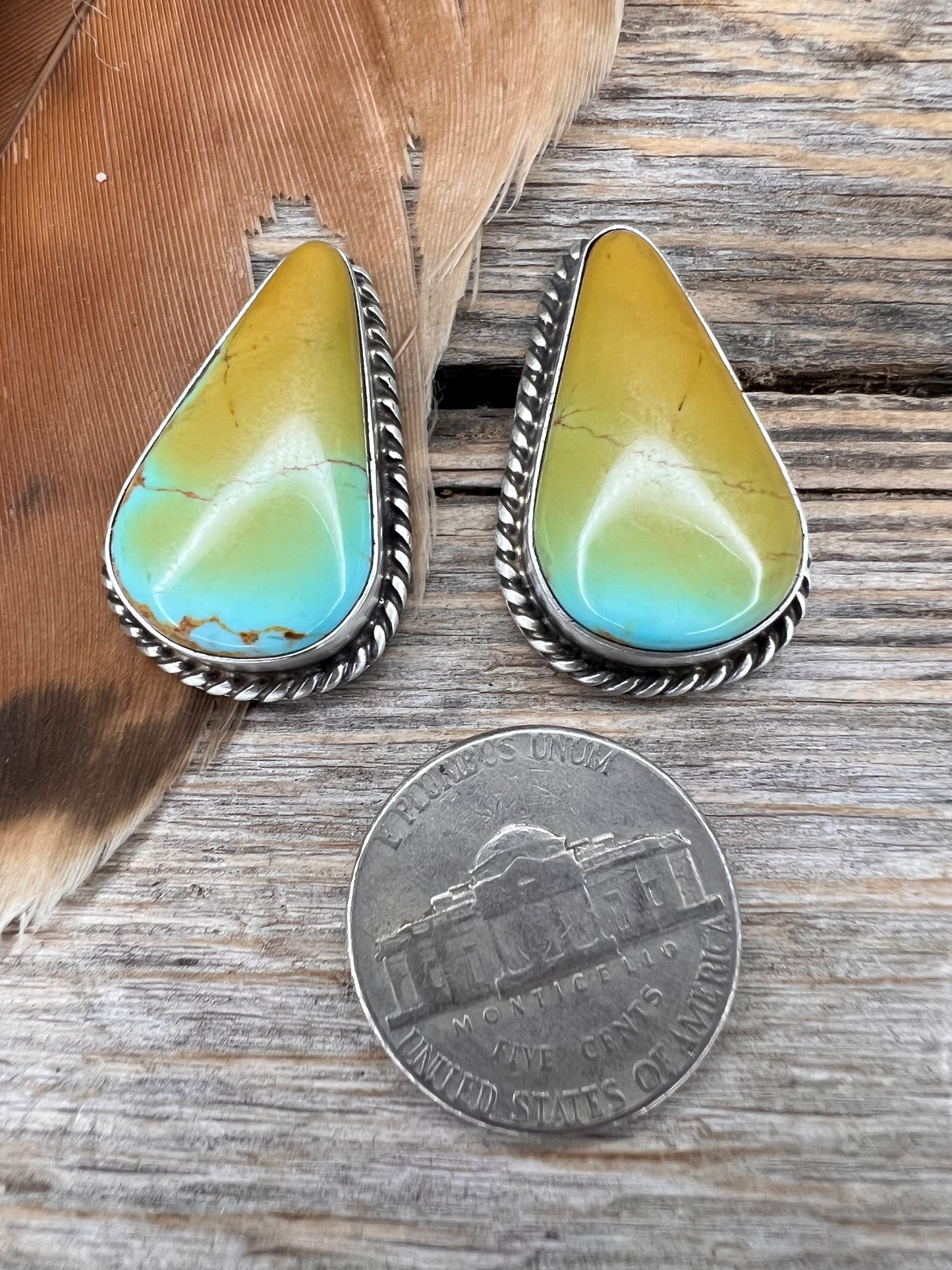 Turquoise Triangle Shaded Earrings