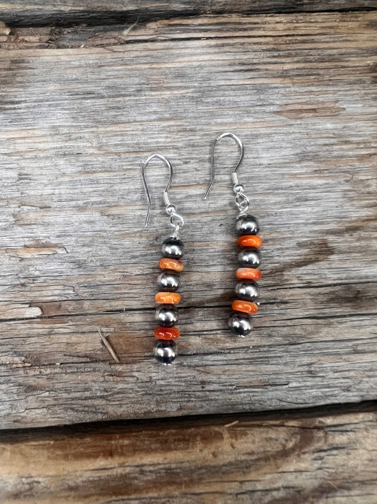 Pearl and Spiny Mini String Earrings