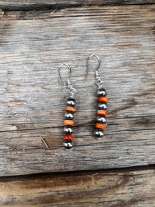 Navajo Pearl and Spiny oyster earring