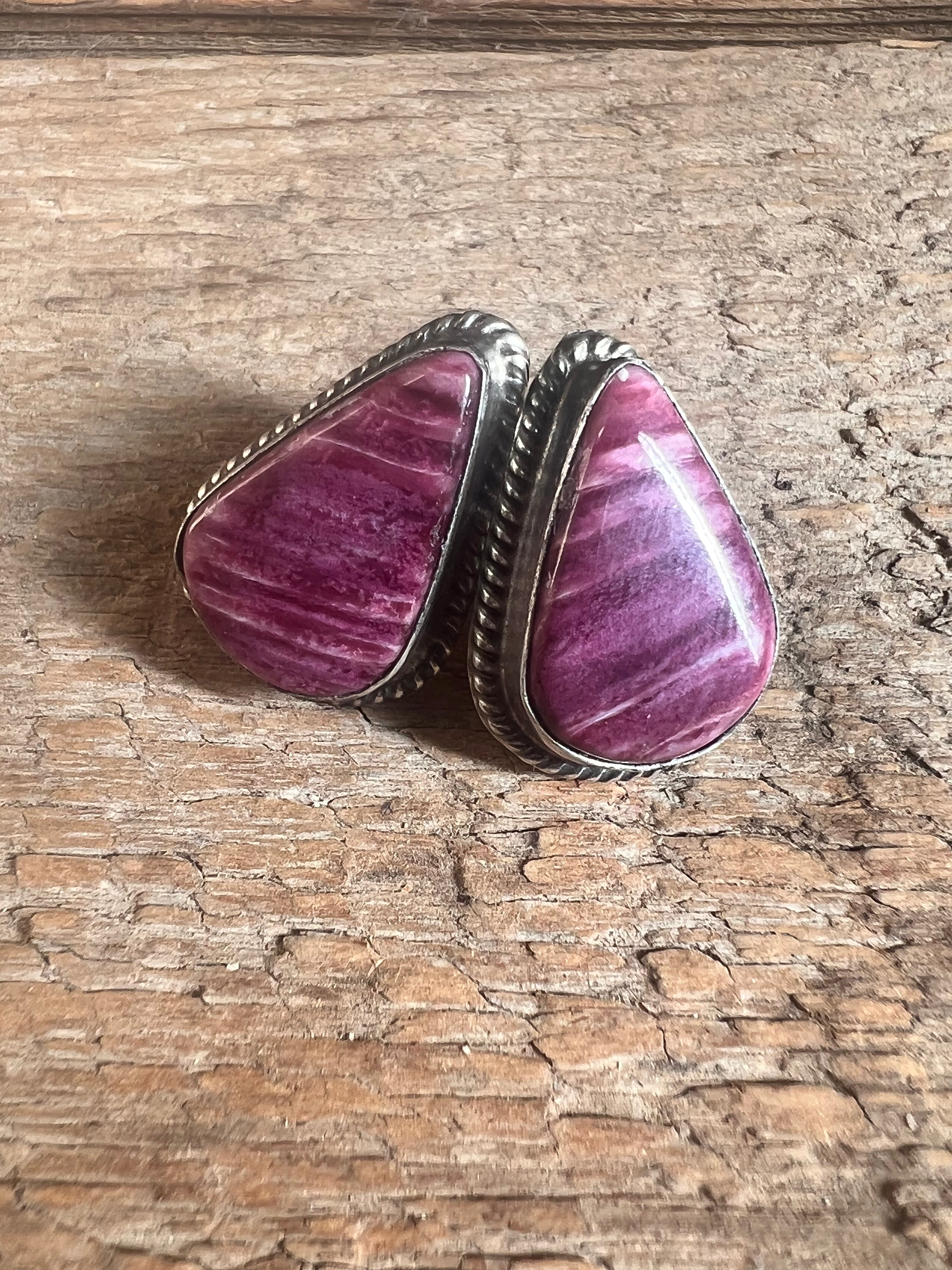 Purple Spiny Stud Earrings