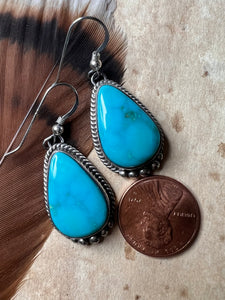 Kingman Turquoise teardrop Earrings