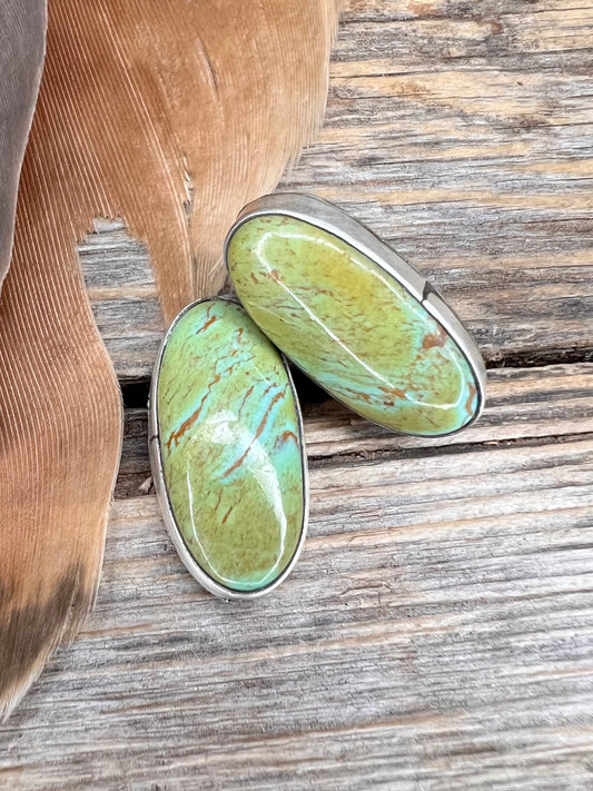 Green Kingman Oval Earrings