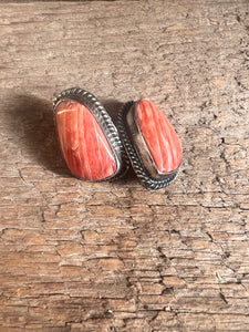 Orange spiny Oyster Earrings
