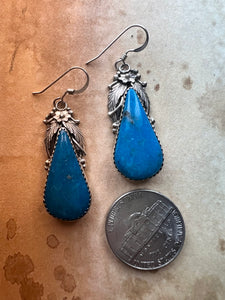 Blue Leaf Earrings