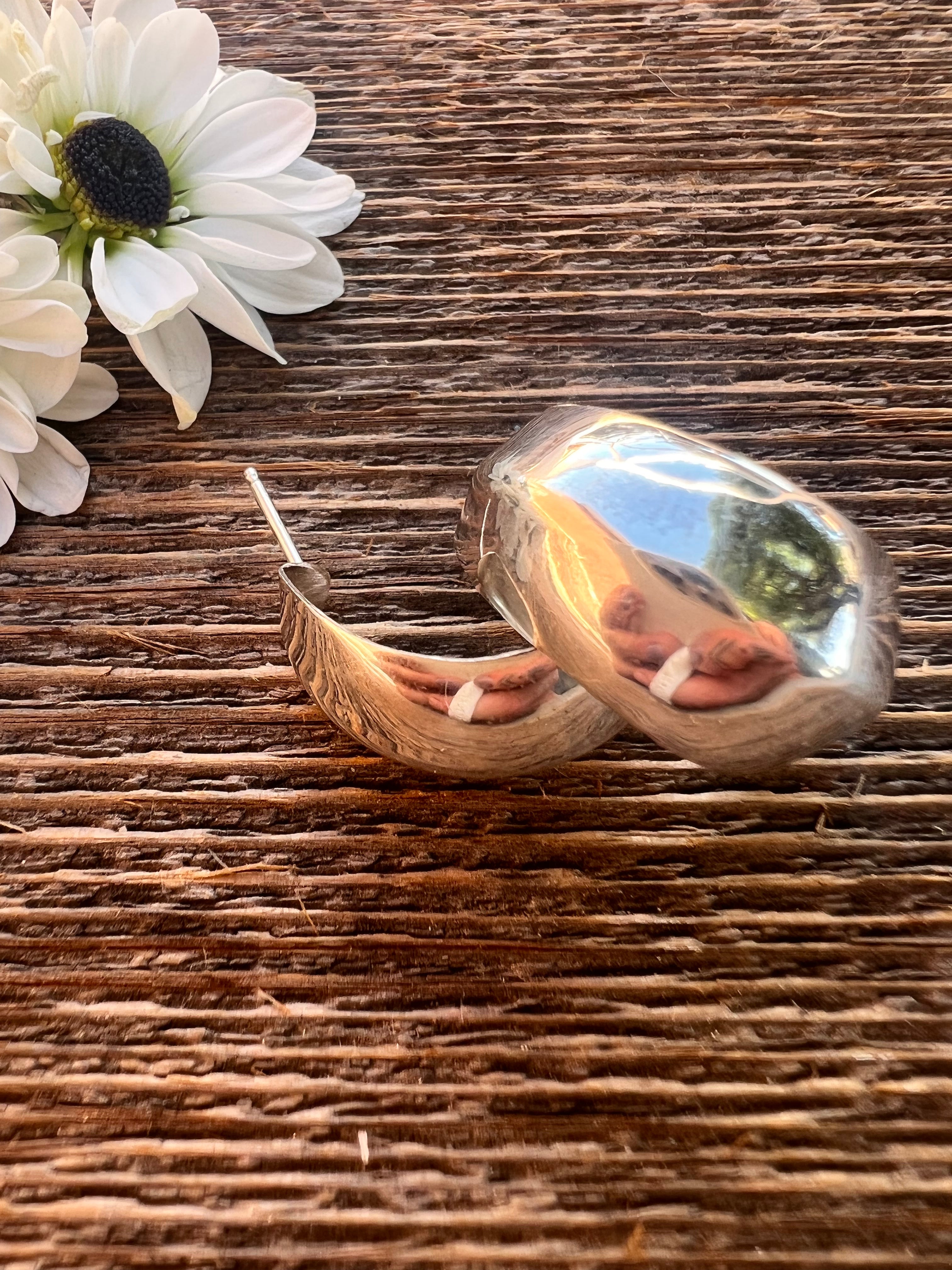 Thick Sterling Hoops