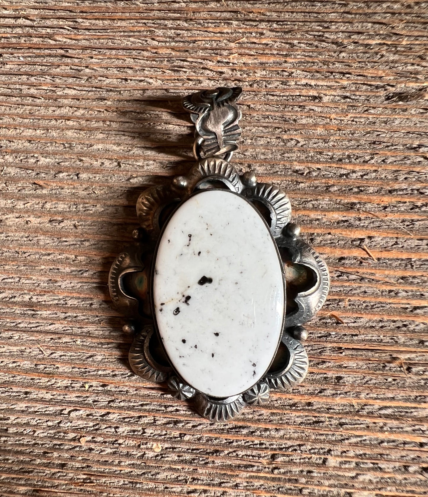 Old Pawn Style White Buffalo Pendant